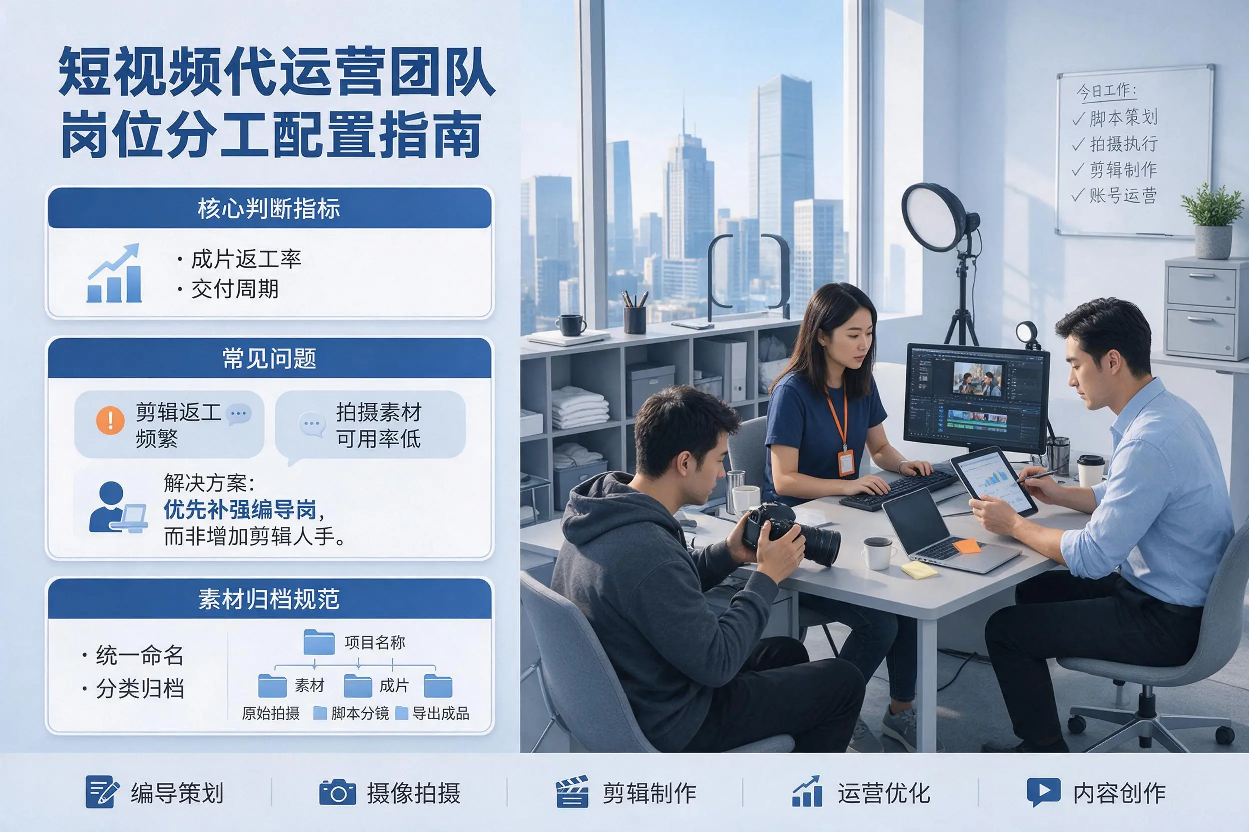 短视频代运营团队如何配置?衢州企业岗位分工科普说明