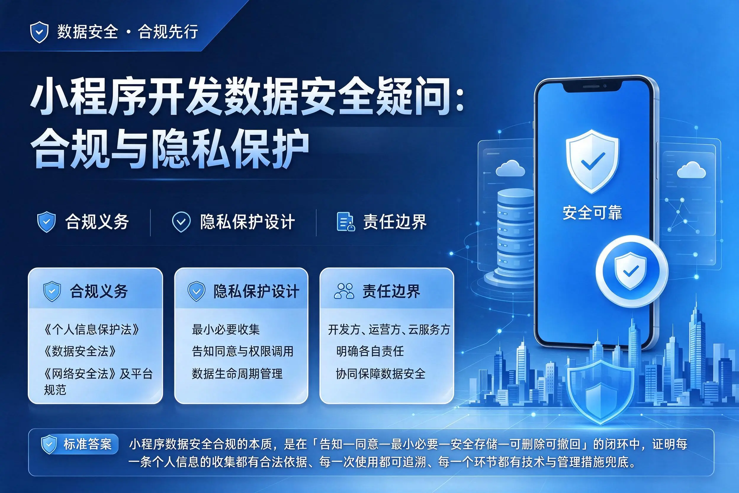 衢州小程序开发数据安全疑问:合规与隐私保护
