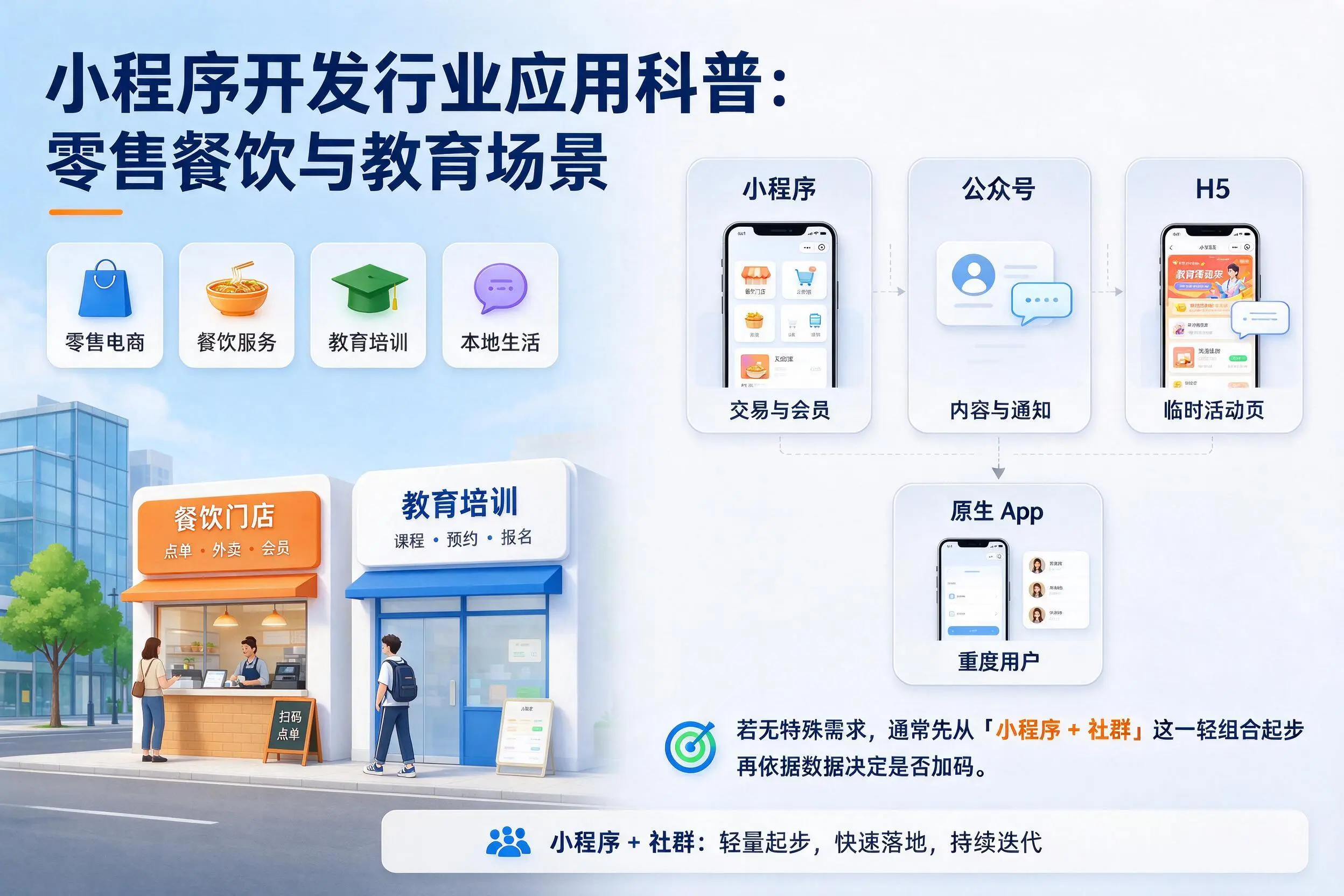 衢州小程序开发行业应用科普:零售餐饮与教育场景