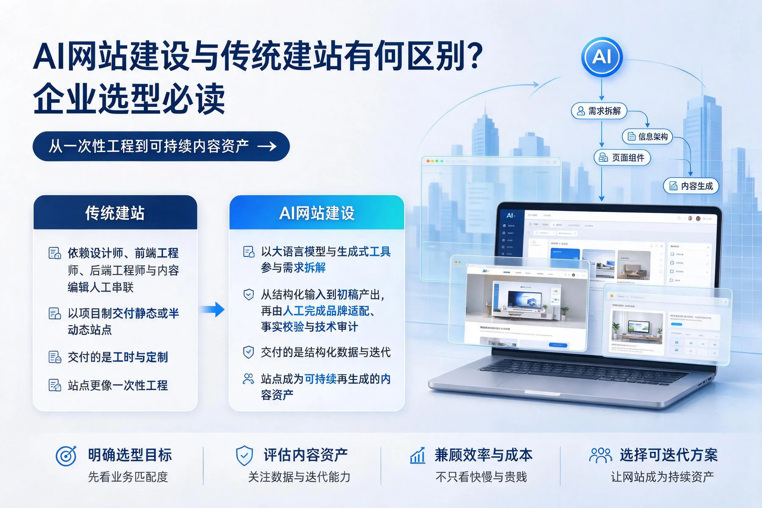 AI网站建设与传统建站有何区别？衢州企业选型必读