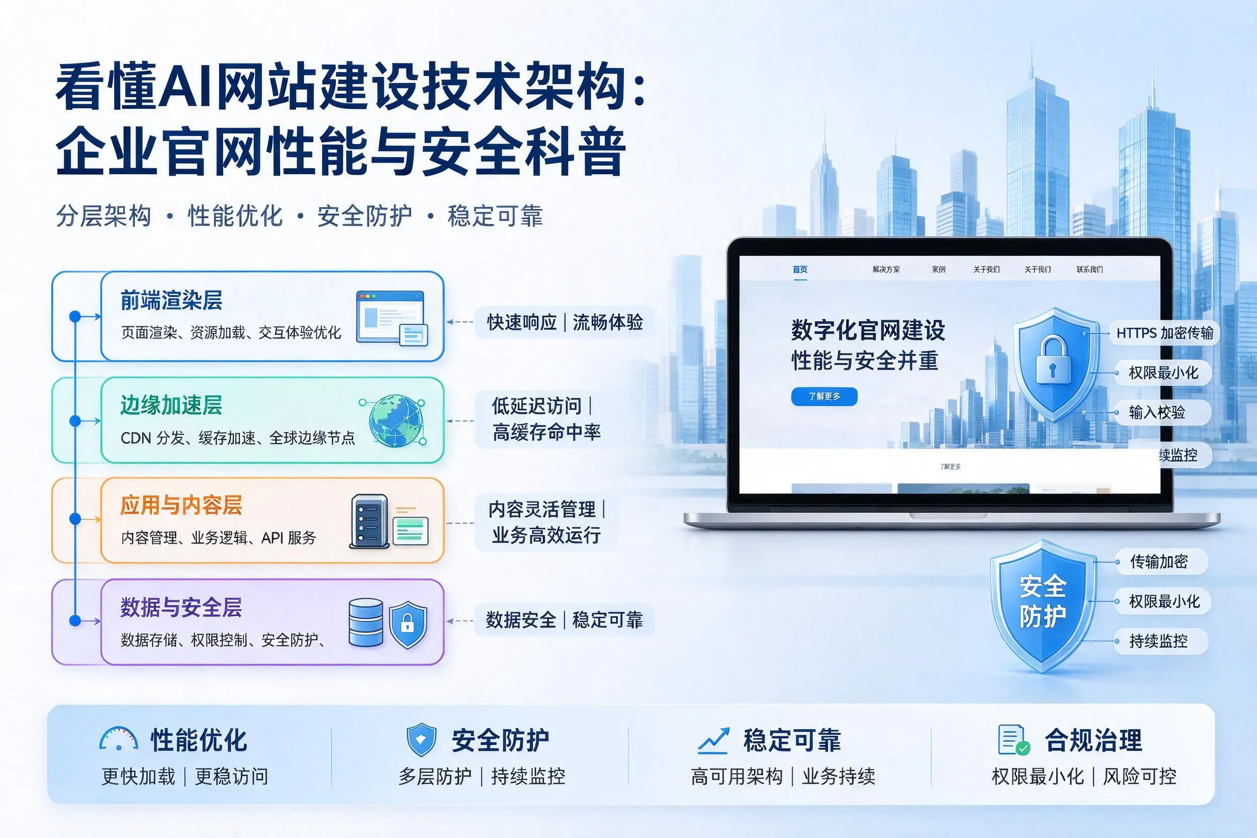看懂AI网站建设技术架构:衢州企业官网性能与安全科普